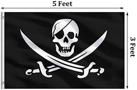 4 Pirate Flags Jolly Roger Halloween Decorations