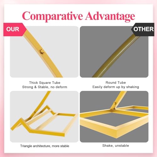 Wokceer 8FT Round Wedding Arch Stand with Gold Frame