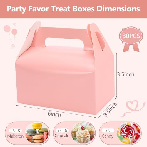 Extrapins 30 Pack Pink Candy Boxes with Handles