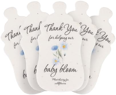 5pcs Blue Baby Bottle Seed Paper with Wildflower Seeds