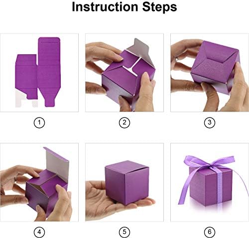 KPOSIYA 100 Pack White Gift Boxes with Ribbons