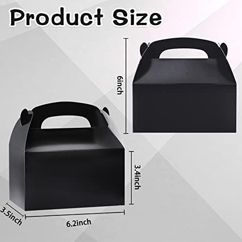 24Pcs Black Gable Candy Boxes with Handles