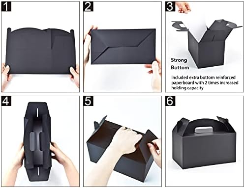 HUAPRINT Black Treat Boxes 30 Pack 945x5x5 Inches