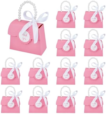BENECREAT 16 Piece Pink Wedding Favor Box DIY Set