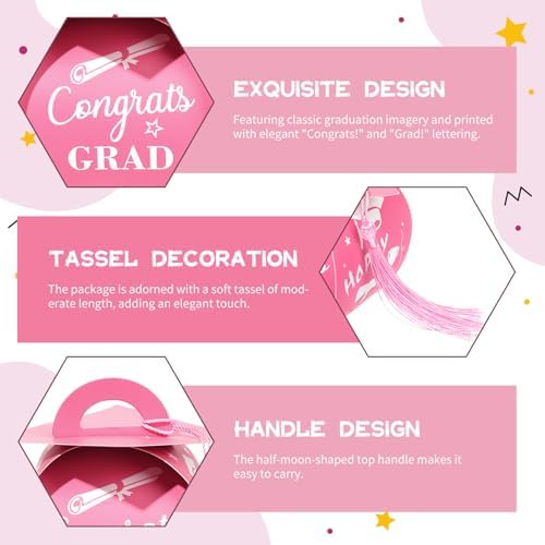 Glavatrix 40 Pcs Graduation Cap Gift Box with Tassel