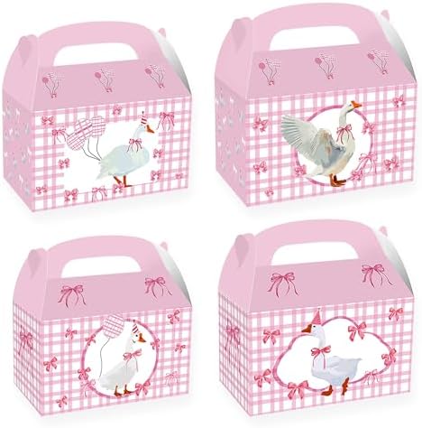 BACH AND BOUJEE 12PCS Pink Silly Goose Treat Boxes