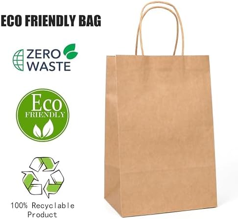 100pcs Kraft Paper Bags for Retail and Events