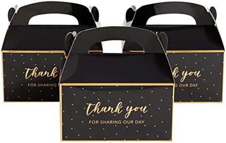 Sparkle and Bash Black Gold Party Favor Boxes 24-Pack