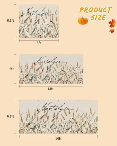IDOWMAT Autumn Wheat Spikelets Garage Door Cover 7x8ft