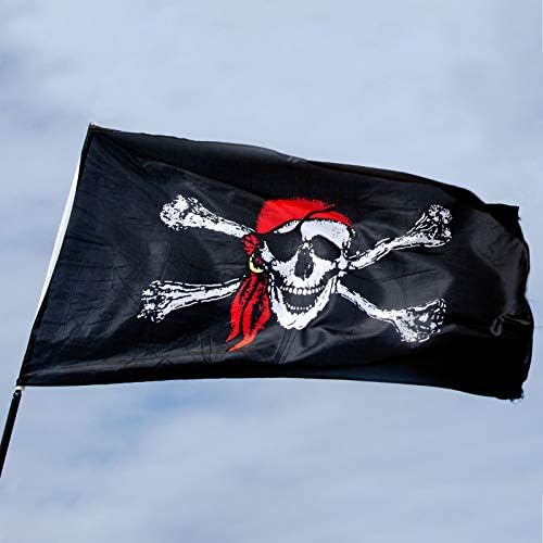 4 Pirate Flags Jolly Roger Halloween Decorations