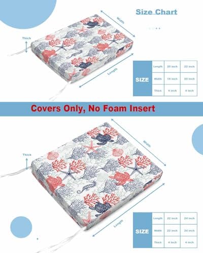 Red Navy Sea Turtle Waterproof Cushion Covers 4 Pack