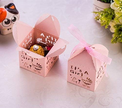 YOZATIA 50pcs Laser Cut Baby Carriage Candy Boxes