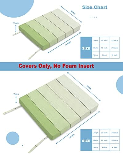 4 Pack Sage Green Waterproof Cushion Covers with Ties 20x18x4