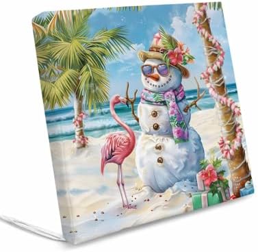 Hokiten Coastal Snowman Christmas Cushion Chair Cover Set of 4