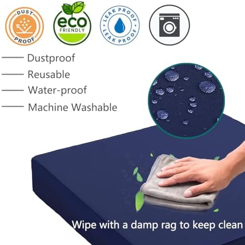 Sqodok Waterproof Outdoor Cushion Covers 2Pack Blue