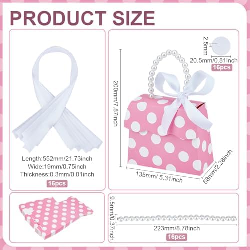 BENECREAT 16 Sets Pink Wedding Favors Box DIY Kit