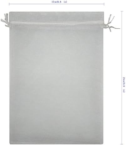 Ankirol 50pcs Large Sheer Organza Gift Bags Drawstring Pouches