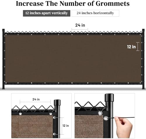 Winpull 6ft x 50ft Privacy Fence with Copper Grommets