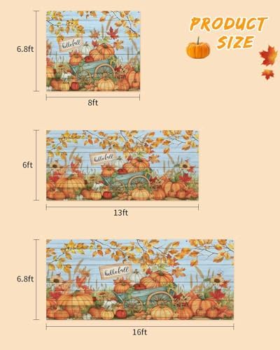 Fall Pumpkin Harvest Garage Door Cover 7x8ft