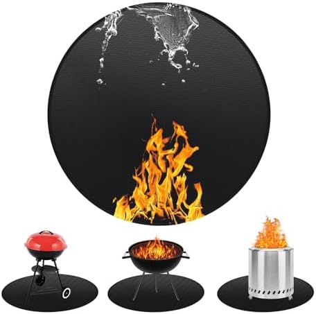 Round BBQ Grill Mat 48 Inch Double-Sided Fireproof Pad