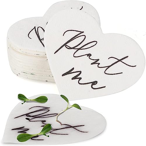 Mixrug 50 Plantable Wildflower Paper Heart Shaped Babyshower Favors