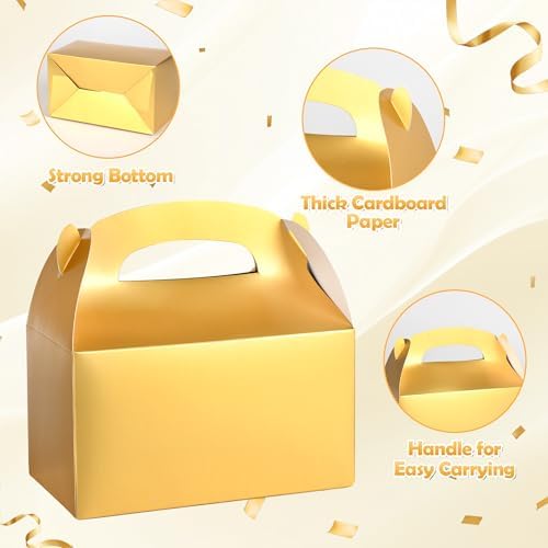 DjinnGlory 36 Pack Metallic Gold Party Favor Boxes