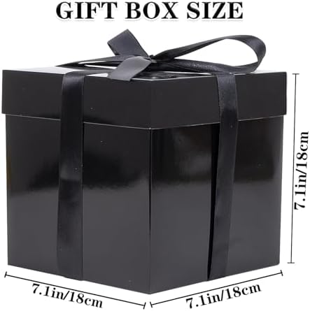 Jaywayang 5 Pack Black Gift Boxes with Lids Ribbons Tissue Papers