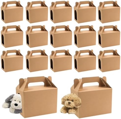 24 PCS Puppy Favors Boxes with Windows Foldable
