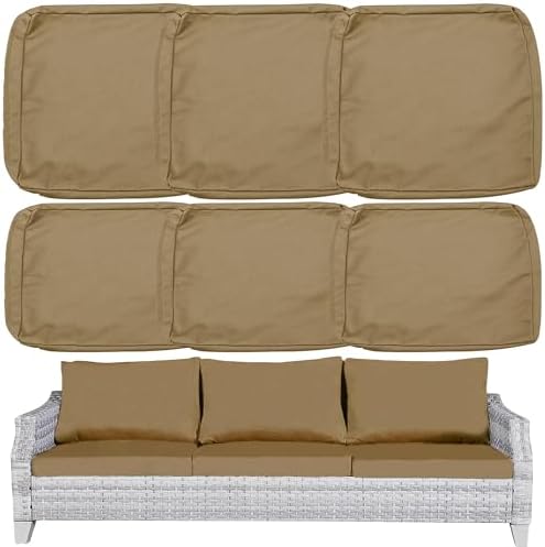 Sqodok 6PCS Outdoor Cushion Slipcovers Camel
