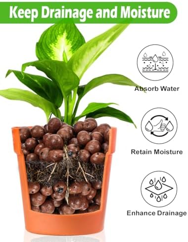 TOYPOPOR Leca Clay Pebbles for Plants 3 Quarts