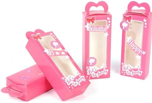 LANMAO 30pcs Pink Party Favor Boxes for Princess Parties