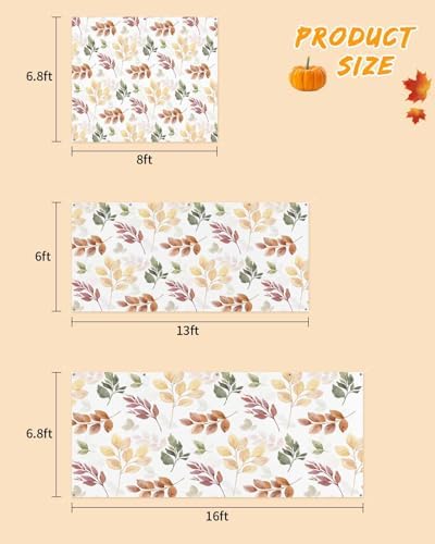 IDOWMAT Autumn Eucalyptus Leaf Garage Door Cover 7x8ft