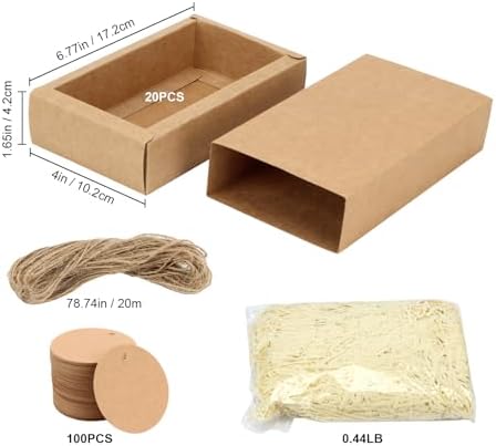20Pcs Kraft Paper Drawer Box Set for Gifts