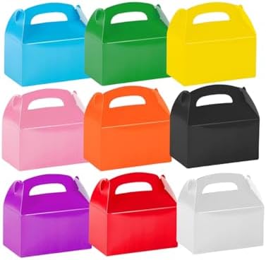 CHNLML 12 Pack Treat Boxes with Handles Orange