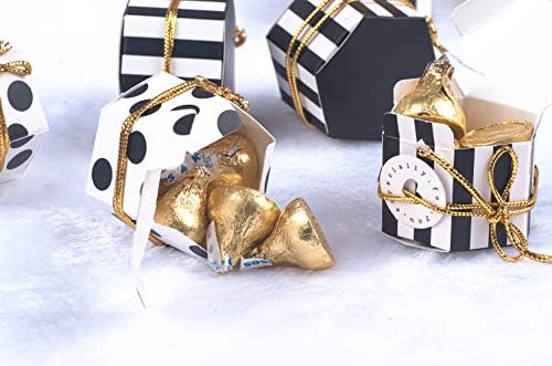 Aimto Black and White Favor Boxes - 50Pcs 2x2x1 Inch