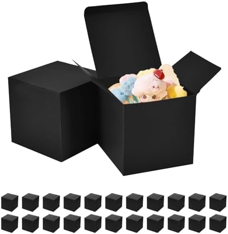 Aosric 24 Pack Black Gift Boxes 4x4x4