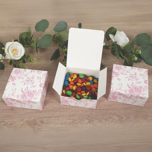 Efavormart 25 Pack Matte Pink White Gift Boxes