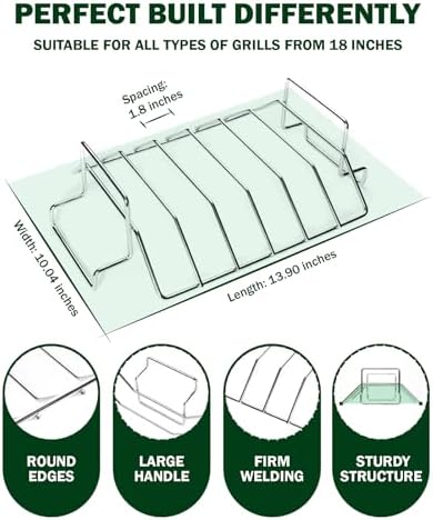BONPAZ Rib and Roast Rack for Big Green Egg