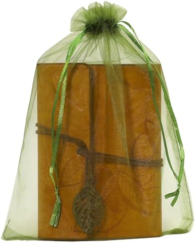 100pcs Organza Pouch Bags with Drawstring Moss Green
