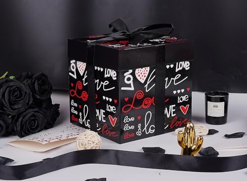 Jaywayang 5 Pack Valentine Gift Boxes with Lids and Ribbons