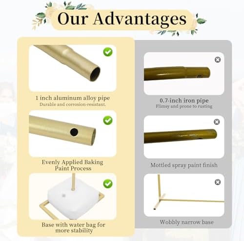 Gold Balloon Arch Stand Kit - 6FT and 8FT