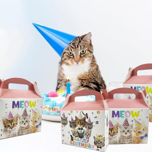 10 Pcs Foldable Cat Gift Boxes for Parties