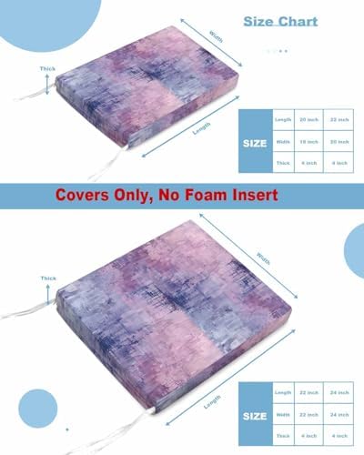 Purple Blue Waterproof Cushion Covers with Ties 2 Pack