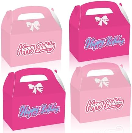 16 Pink Party Favor Treat Boxes for Birthday Parties