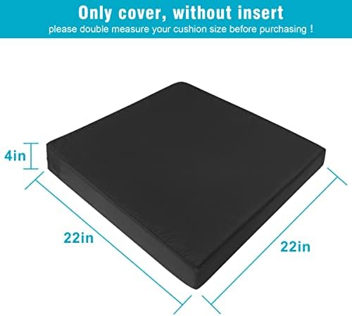 GUEGLSA Outdoor Cushion Covers 22x22x4 Set of 2 Black