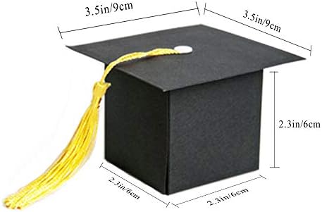 Soochat Graduation Cap Shaped Candy Gift Boxes 20Pcs