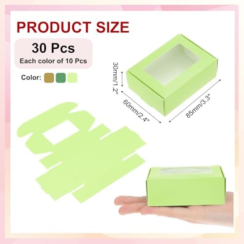 PATIKIL 34x24x12 Inch Rectangle Kraft Gift Boxes with Window 30 Pack