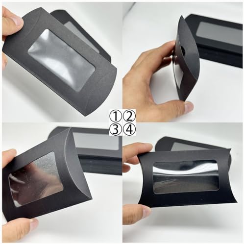 50Pcs Mini Cookie Box with Window Gift Packaging for Parties