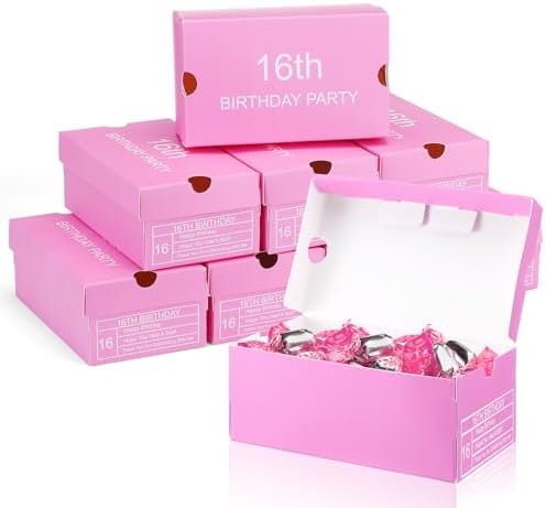 Gueevin 24 Pcs Mini Sneaker Gift Boxes Pink Party Decorations