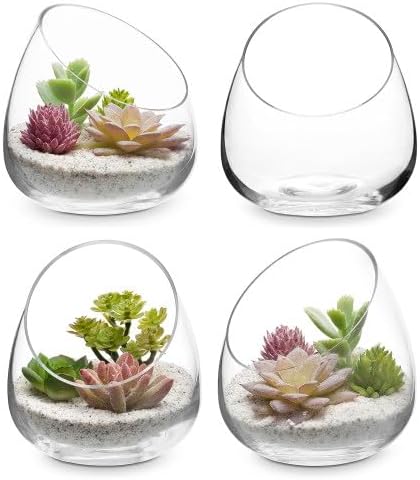 MyGift 5 Inch Clear Glass Terrarium Set of 4
